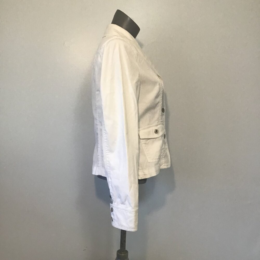 Gap Unconstructed White Single Breasted Cotton Bl… - image 3